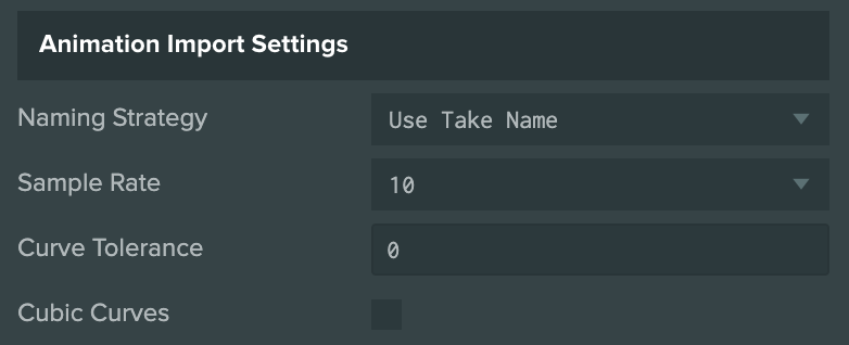 Animation Import Settings