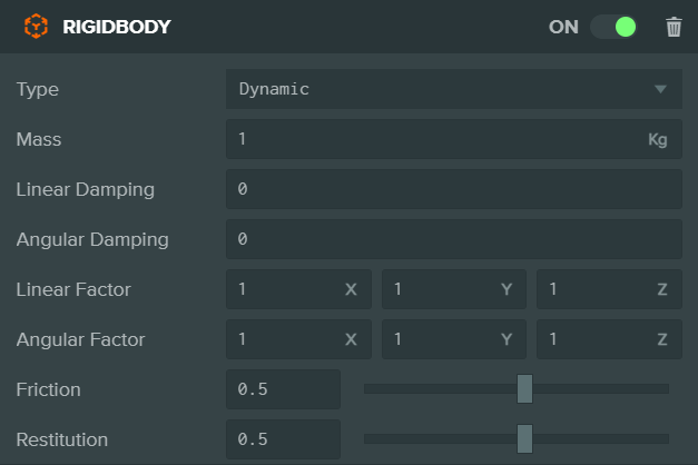 Rigid Body component (Dynamic)