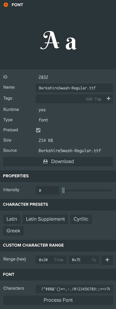 Font Asset