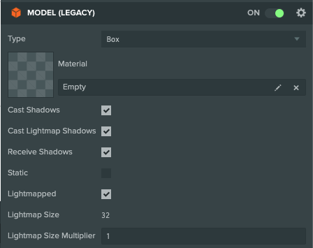 Model Component Settings