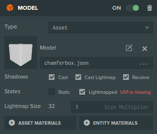 Model Component: UV1 Missing