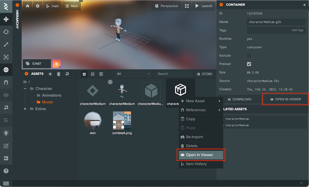 Open in Viewer option