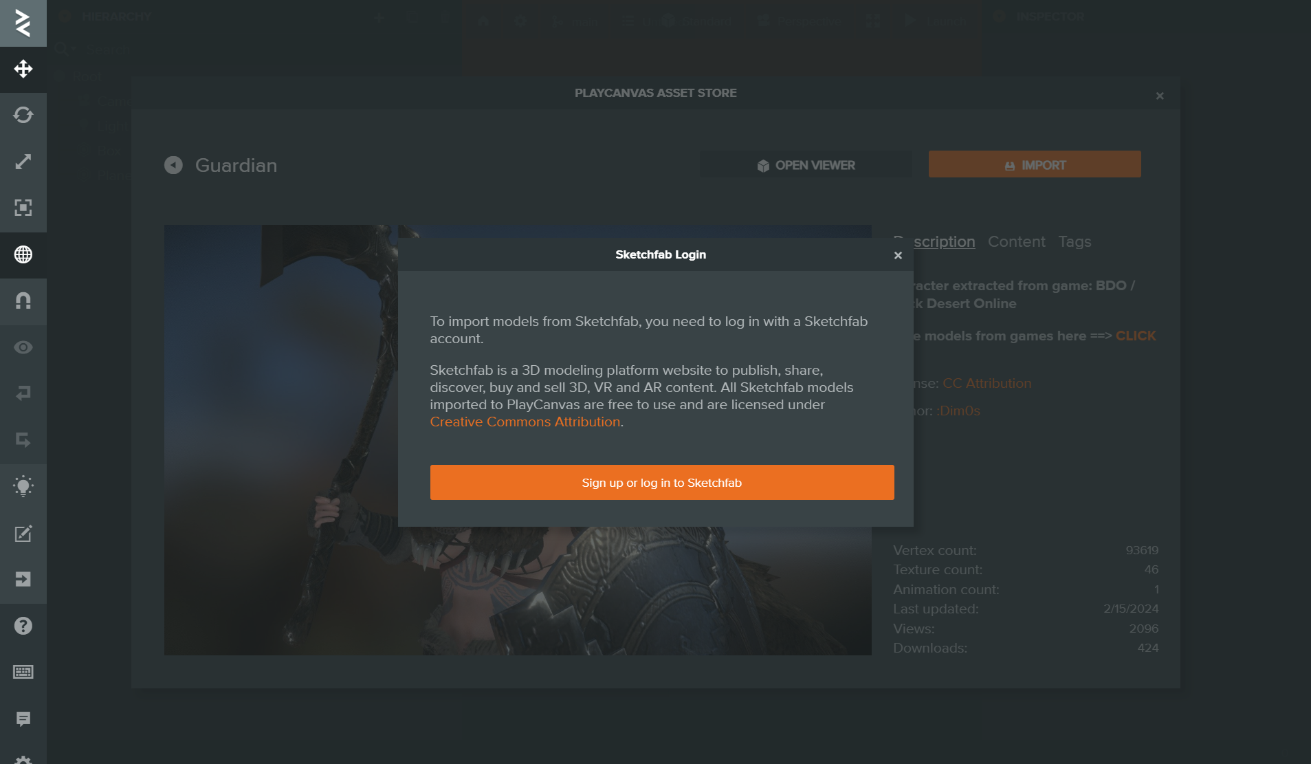 Sketchfab Authentication