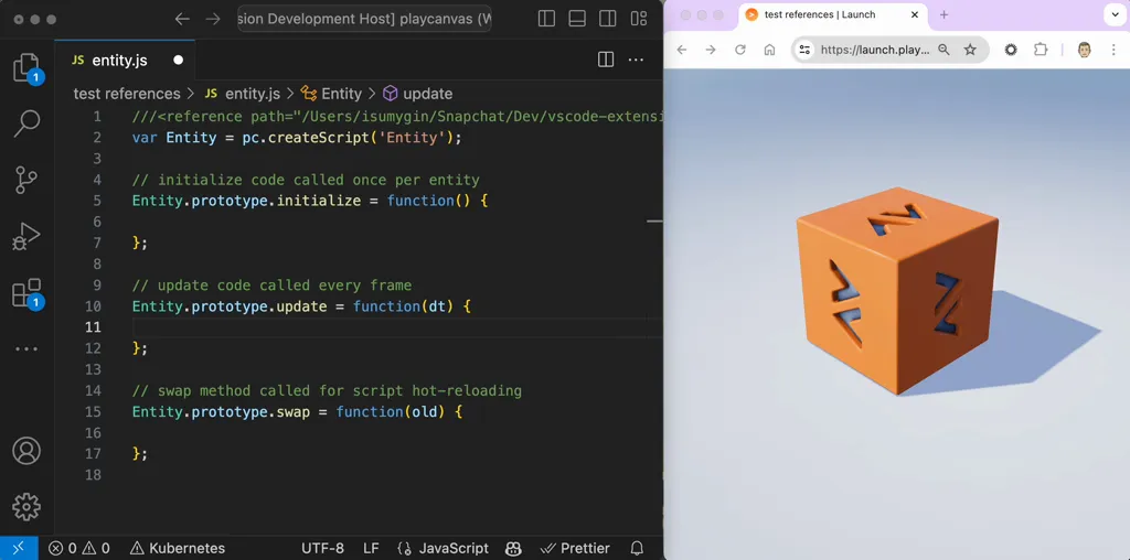 Live Editing script assets with VS Code extension