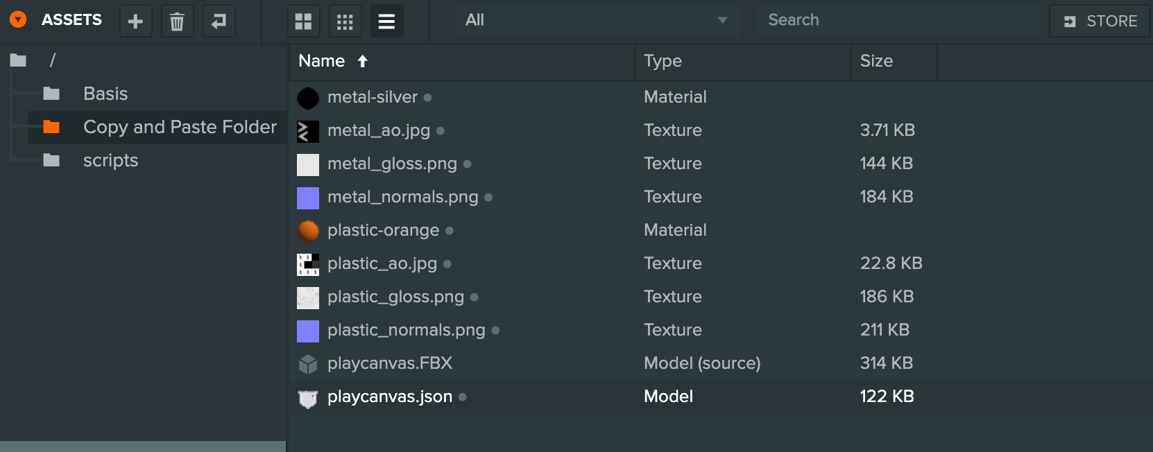 Pasted referenced assets