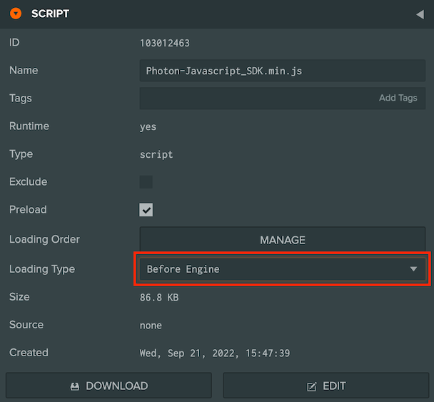 Change Loading Type