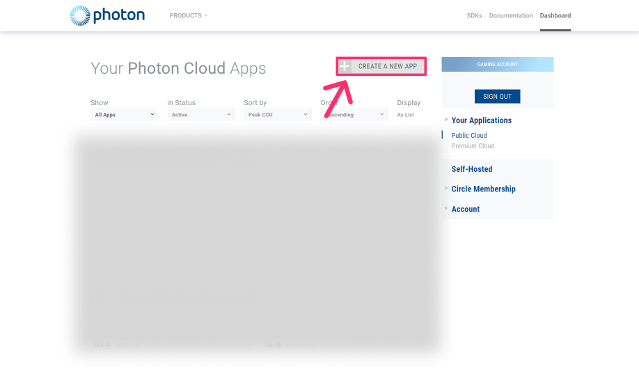 Create New Application