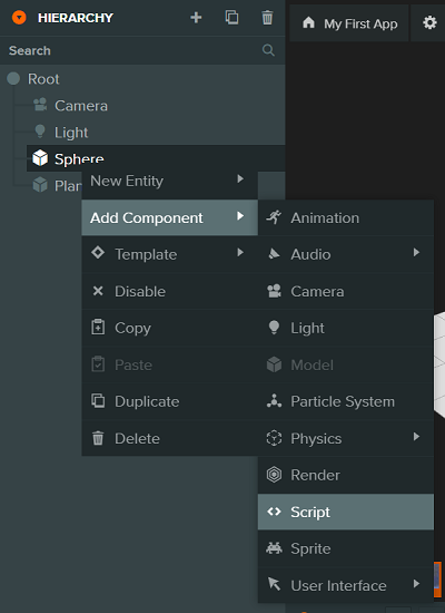 Add Script Component