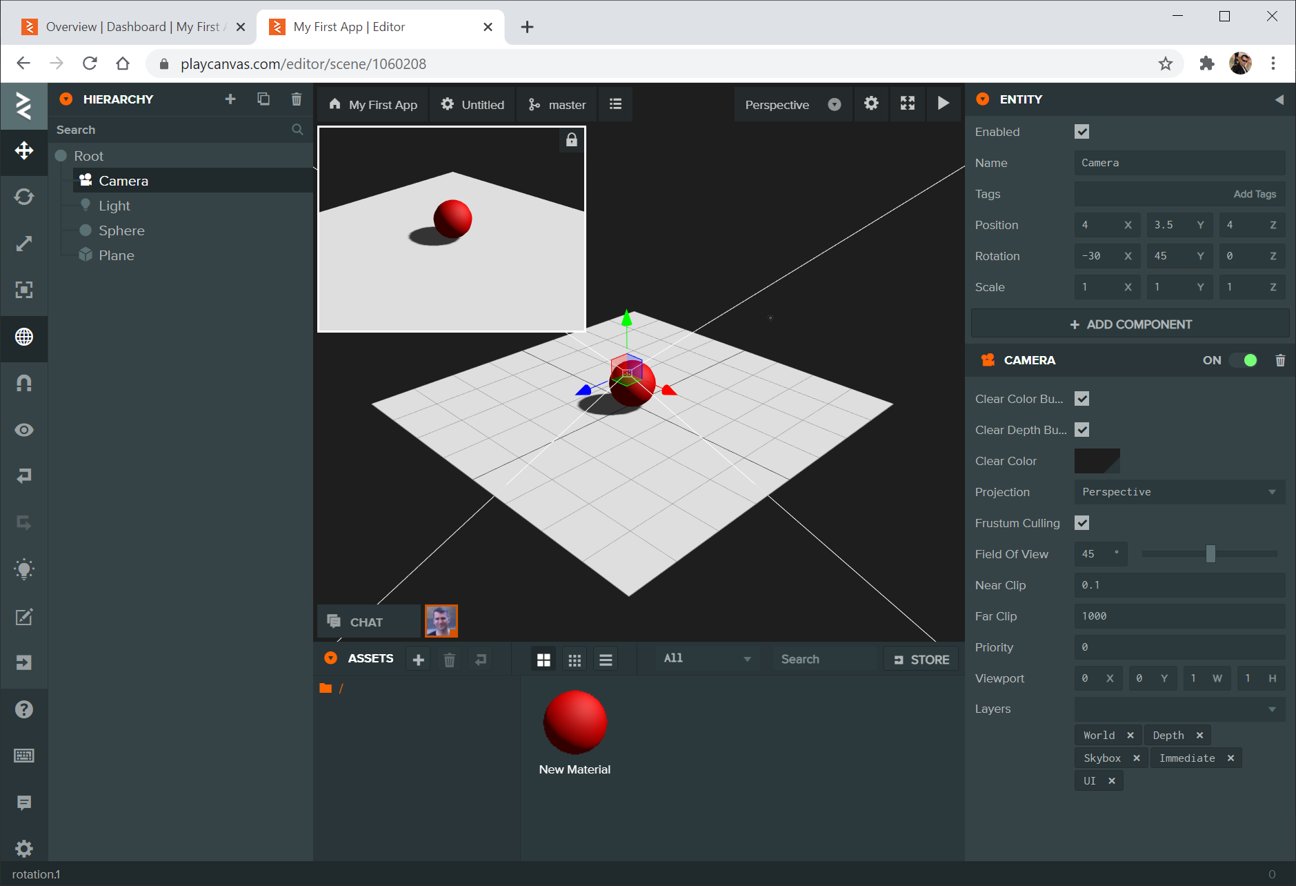 Editor Camera Selected